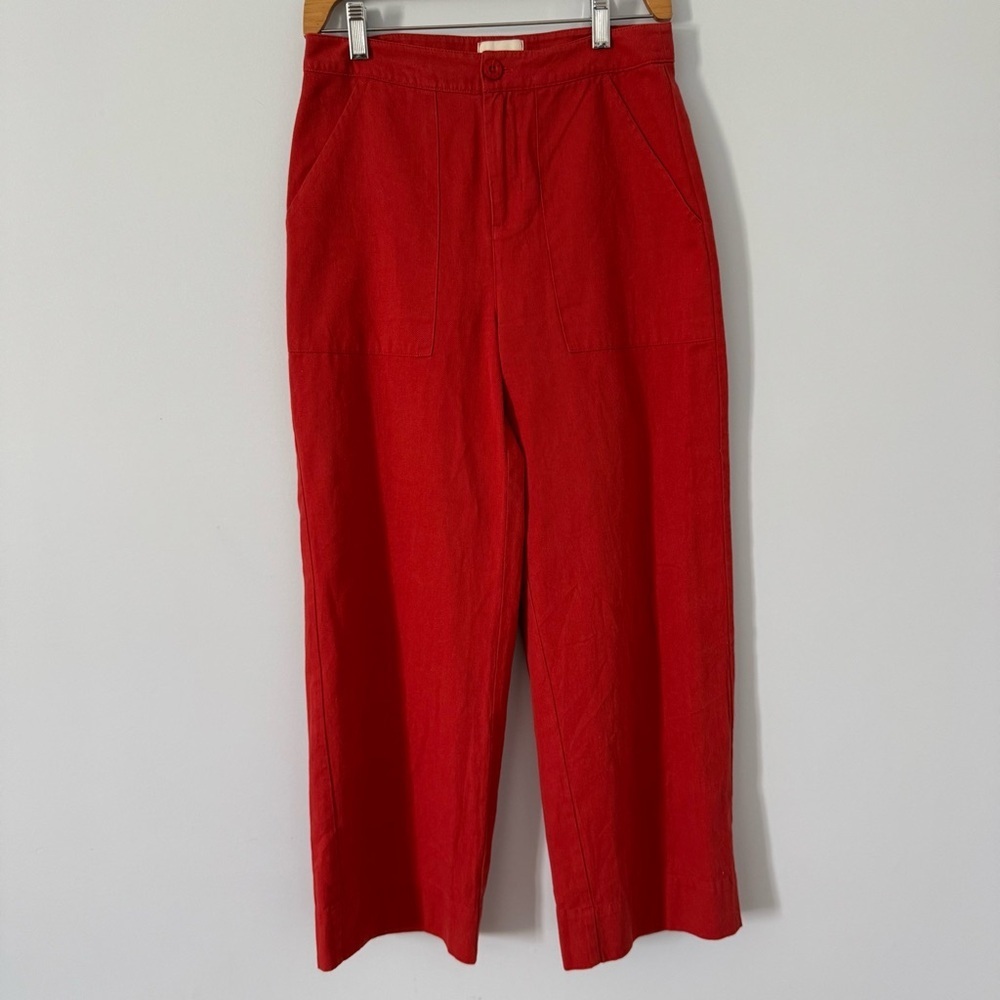 RVCA (Simon’s) Wide Leg Cropped Pants Women’s Size 25 Cotton in Burnt Orange